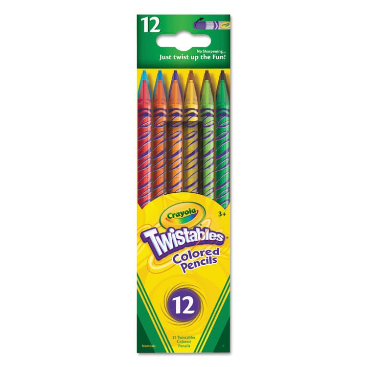BINNEY & SMITH / CRAYOLA Twistables Colored Pencils, 2 mm, 2B, Assorted Lead and Barrel Colors, Dozen (CYO687408)