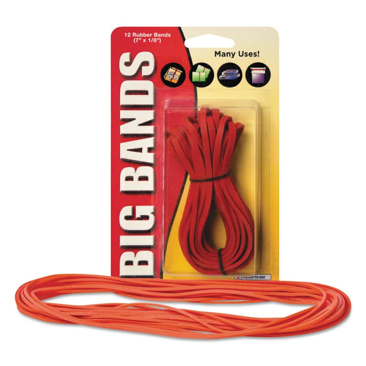 ALLIANCE RUBBER Big Bands Rubber Bands, Size 117B, 0.06" Gauge, Red, 12/Pack (ALL00700) thumbnail 2