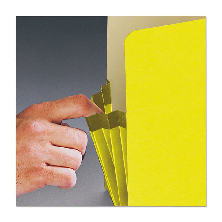 SMEAD MANUFACTURING CO. Colored File Pockets, 1.75" Expansion, Letter Size, Yellow (SMD73223) thumbnail 3