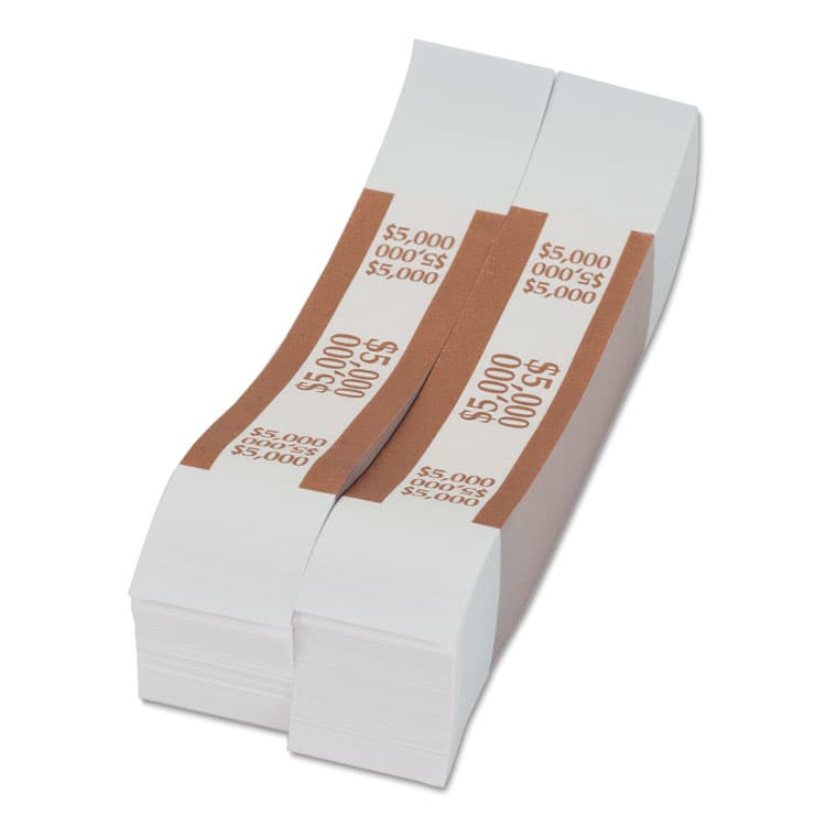 PAP-R PRODUCTS Currency Straps, Self-Adhesive, Fifties, $5,000 Strap, Brown/White, 1,000/Pack (CTX405000) thumbnail 2