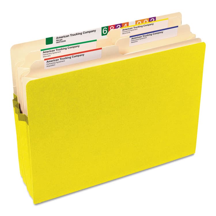 SMEAD MANUFACTURING CO. Colored File Pockets, 1.75" Expansion, Letter Size, Yellow (SMD73223) thumbnail 4
