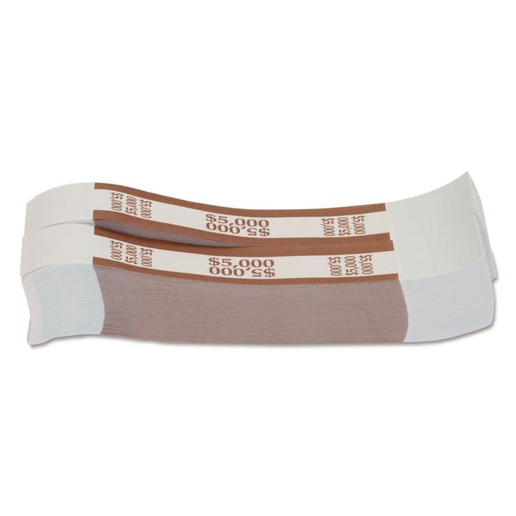 PAP-R PRODUCTS Currency Straps, Self-Adhesive, Fifties, $5,000 Strap, Brown/White, 1,000/Pack (CTX405000)