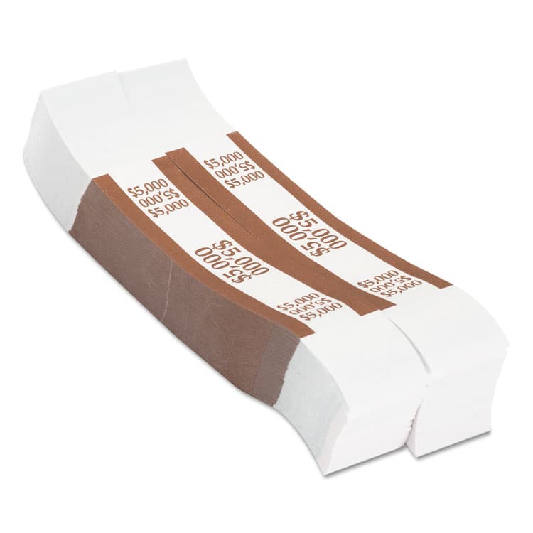 PAP-R PRODUCTS Currency Straps, Self-Adhesive, Fifties, $5,000 Strap, Brown/White, 1,000/Pack (CTX405000) thumbnail 3
