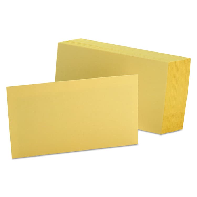 TOPS BUSINESS FORMS Unruled Index Cards, 3 x 5, Canary, 100/Pack (OXF7320CAN)