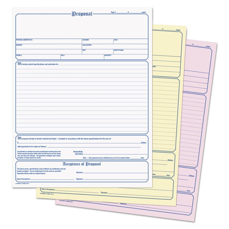 TOPS BUSINESS FORMS Proposal Form, Three-Part Carbonless, 11 x 8.5, 50 Forms Total (TOP3850) thumbnail 2