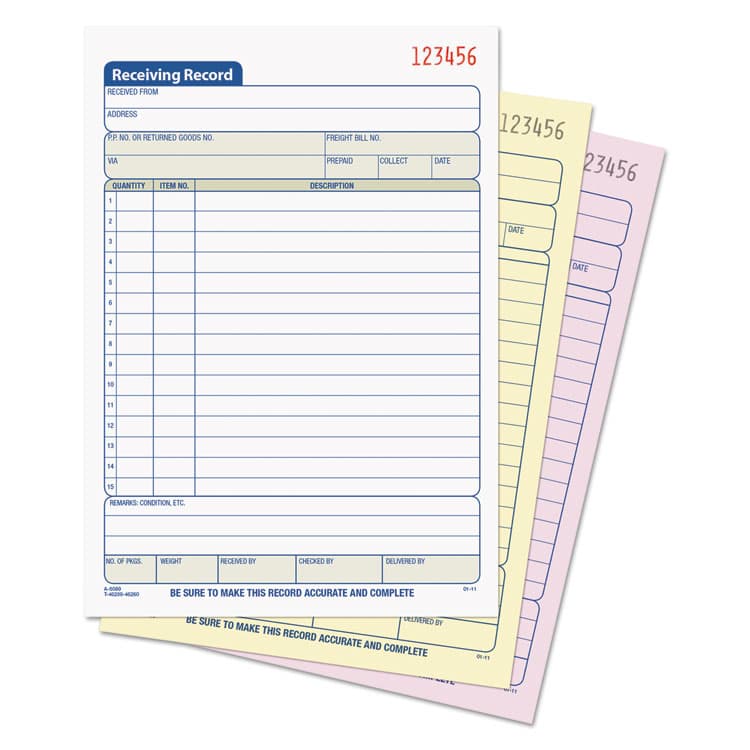 TOPS BUSINESS FORMS Receiving Record Book, Three-Part Carbonless, 5.56 x 7.94, 50 Forms Total (TOP46260) thumbnail 2