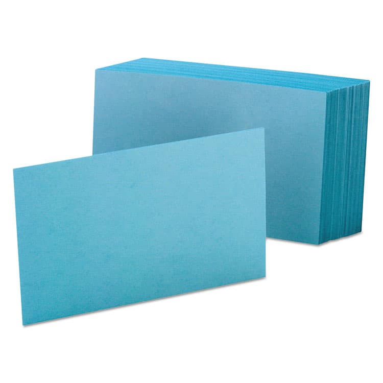 TOPS BUSINESS FORMS Unruled Index Cards, 4 x 6, Blue, 100/Pack (OXF7420BLU)