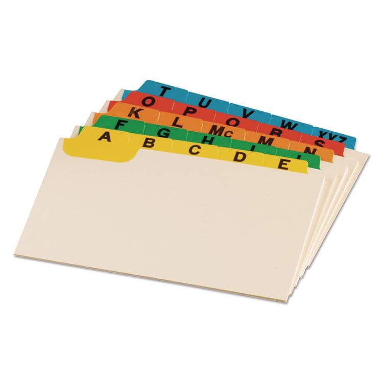 TOPS BUSINESS FORMS Manila Index Card Guides with Laminated Tabs, 1/5-Cut Top Tab, A to Z, 4 x 6, Manila, 25/Set (OXF04635) thumbnail 4