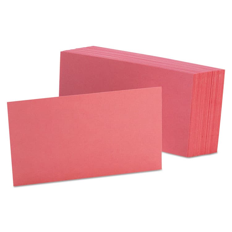 TOPS BUSINESS FORMS Unruled Index Cards, 3 x 5, Cherry, 100/Pack (OXF7320CHE)