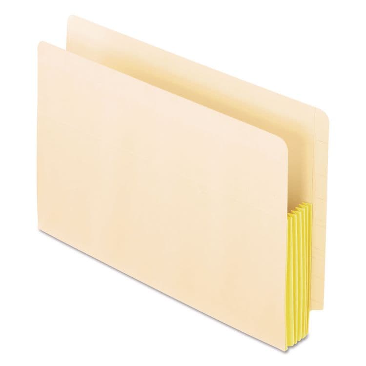 TOPS BUSINESS FORMS Manila Drop Front Shelf File Pockets with Rip-Proof-Tape Gusset Top, 5.25" Expansion, Legal Size, Manila, 10/Box (PFX22823)