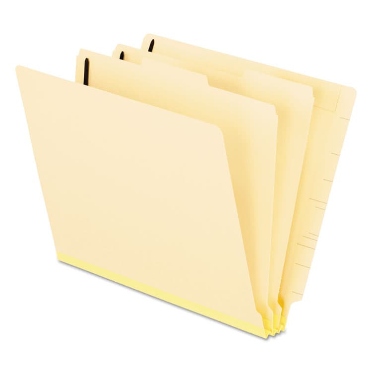 TOPS BUSINESS FORMS Manila End Tab Classification Folders, Straight Tab, Expands 2", 2 Dividers, 6 Fasteners, Letter Size, Manila, 10/Box (PFX13175)