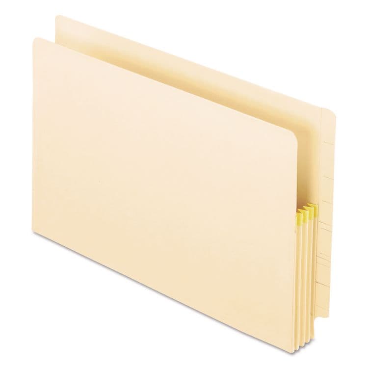 TOPS BUSINESS FORMS Manila Drop Front Shelf File Pockets with Rip-Proof-Tape Gusset Top, 3.5" Expansion, Legal Size, Manila, 25/Box (PFX22812)