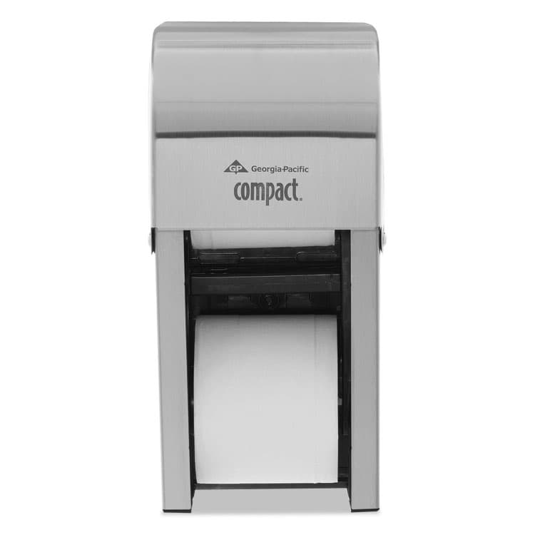 GEORGIA PACIFIC Compact Vertical Double Roll Coreless Dispenser, 6 x 6.5 x 13.5, Stainless Steel (GPC56782)