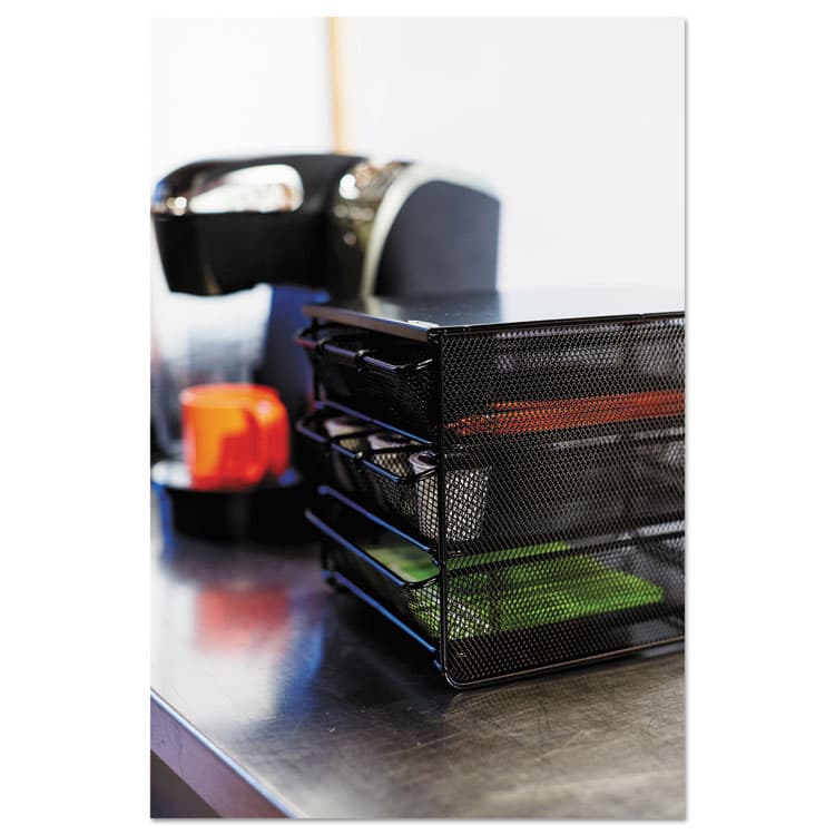SAFCO PRODUCTS 3 Drawer Hospitality Organizer, 7 Compartments, 11.5 x 8.25 x 8.25, Black (SAF3275BL) thumbnail 4