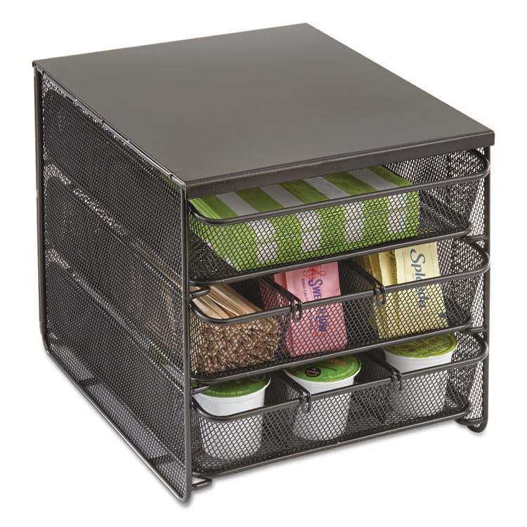 SAFCO PRODUCTS 3 Drawer Hospitality Organizer, 7 Compartments, 11.5 x 8.25 x 8.25, Black (SAF3275BL) thumbnail 3