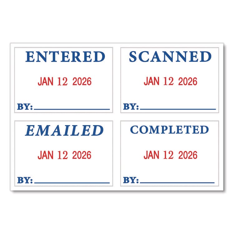 CONSOLIDATED STAMP 4 in 1 e-Message Dater, 0.94 x 1.75, COMPLETED/EMAILED/ENTERED/SCANNED (COS011098) thumbnail 2