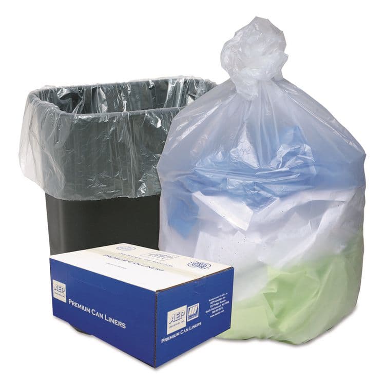 WEBSTER INDUSTRIES Can Liners, 16 gal, 8 mic, 24" x 33", Natural, 50 Bags/Roll, 4 Rolls/Carton (WBIWHD2431)