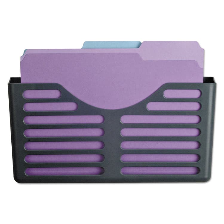 OFFICEMATE INTERNATIONAL CORP. VerticalMate Cubicle Wall File Pocket, Plastic, Letter Size, 11.5" x 2" x 9", Slate Gray (OIC29152) thumbnail 2