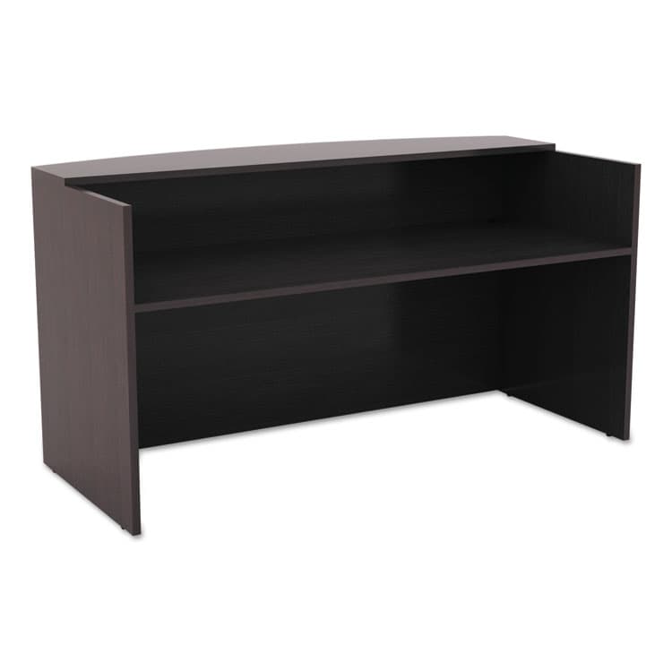 ALERA Alera Valencia Series Reception Desk with Transaction Counter, 71" x 35.5" x 29.5" to 42.5", Espresso (ALEVA327236ES)
