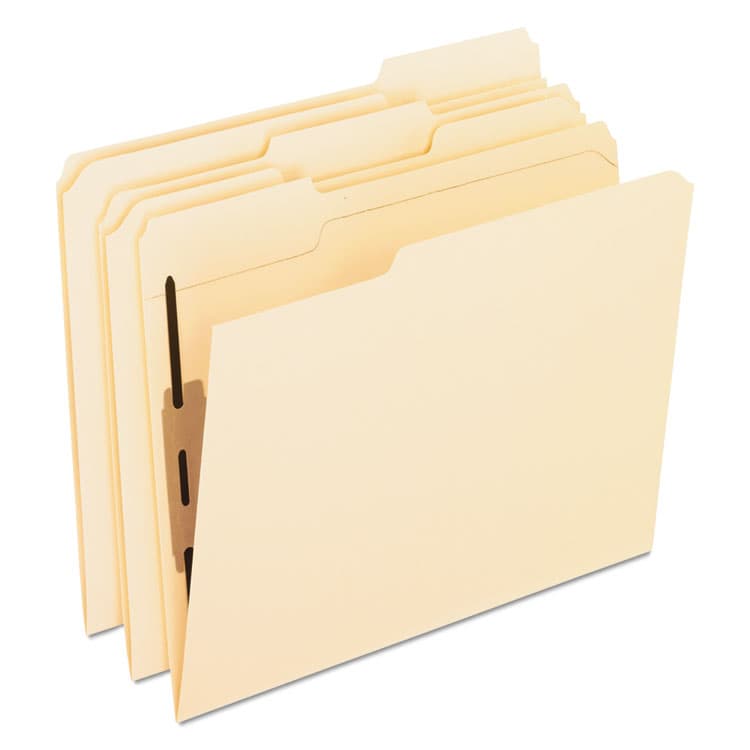TOPS BUSINESS FORMS Manila Fastener Folders with Bonded Lesspace Fasteners, 1/3-Cut Tab: Assorted, 2 Fasteners, Letter Size, Manila, 50/Box (PFXM13U13)