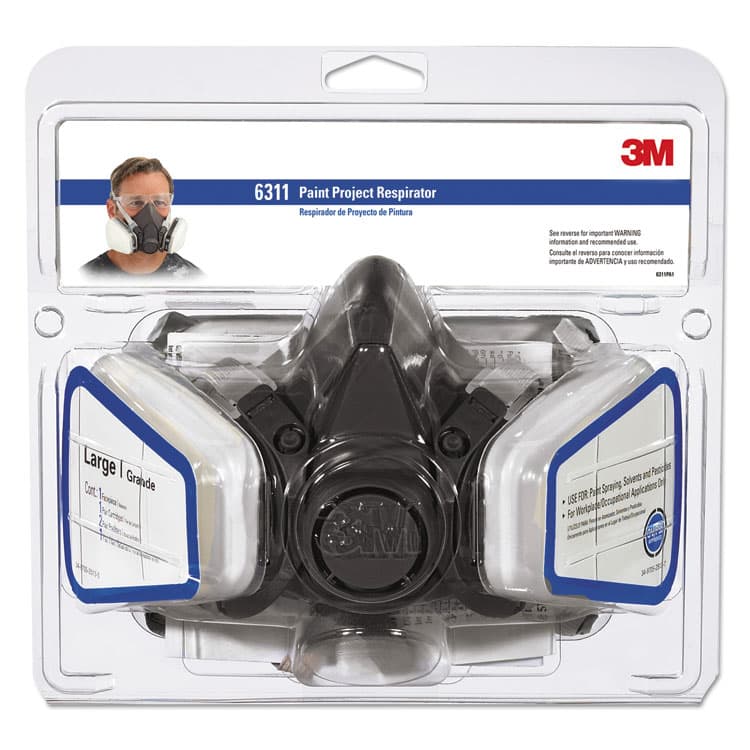 3M/COMMERCIAL TAPE DIV. Half Facepiece Paint Spray/Pesticide Respirator, Large (MMM6311PA1A)