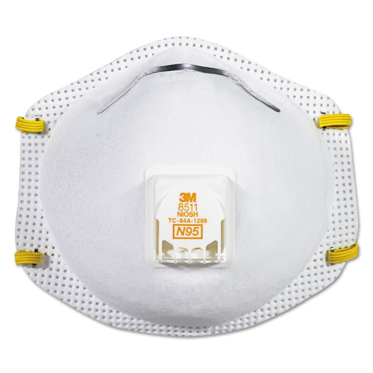 3M/COMMERCIAL TAPE DIV. Particulate Respirator w/Cool Flow Exhalation Valve, Standard Size, 10/Box (MMM8511) thumbnail 2