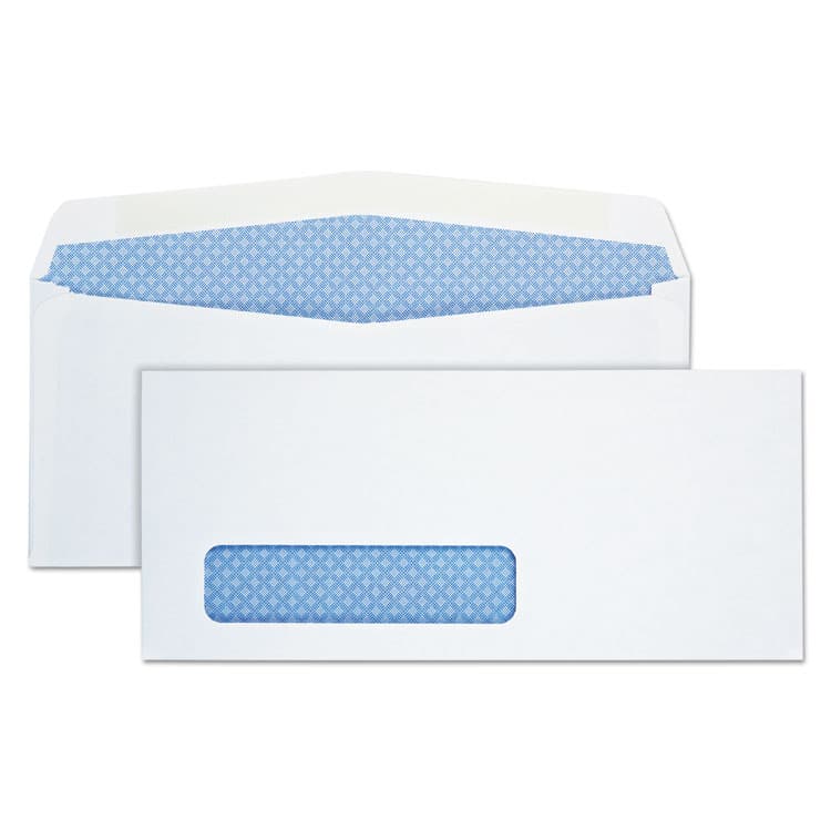 QUALITY PARK PRODUCTS Security Tint Window Envelope, #10, Commercial Flap, Gummed Closure, 4.13 x 9.5, White, 500/Box (QUA90130)