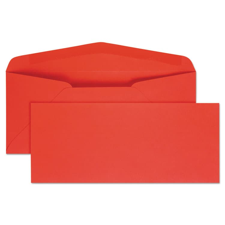 QUALITY PARK PRODUCTS Colored Envelope, #10, Commercial Flap, Gummed Closure, 4.13 x 9.5, Red, 25/Pack (QUA11134)