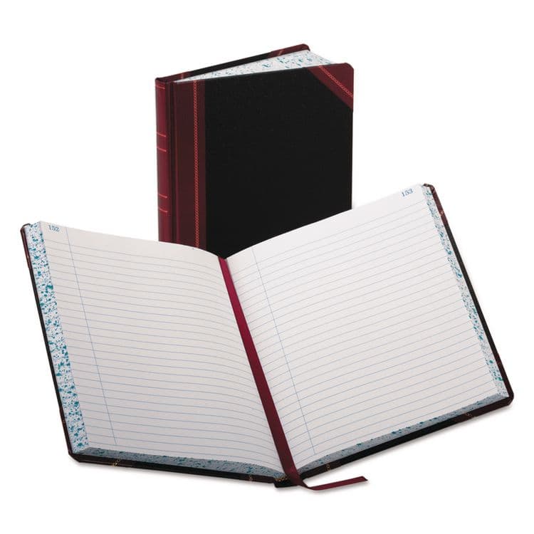 ESSELTE PENDAFLEX CORP. Account Record Book, Record-Style Rule, Black/Red/Gold Cover, 9.25 x 7.31 Sheets, 300 Sheets/Book (BOR38300R)