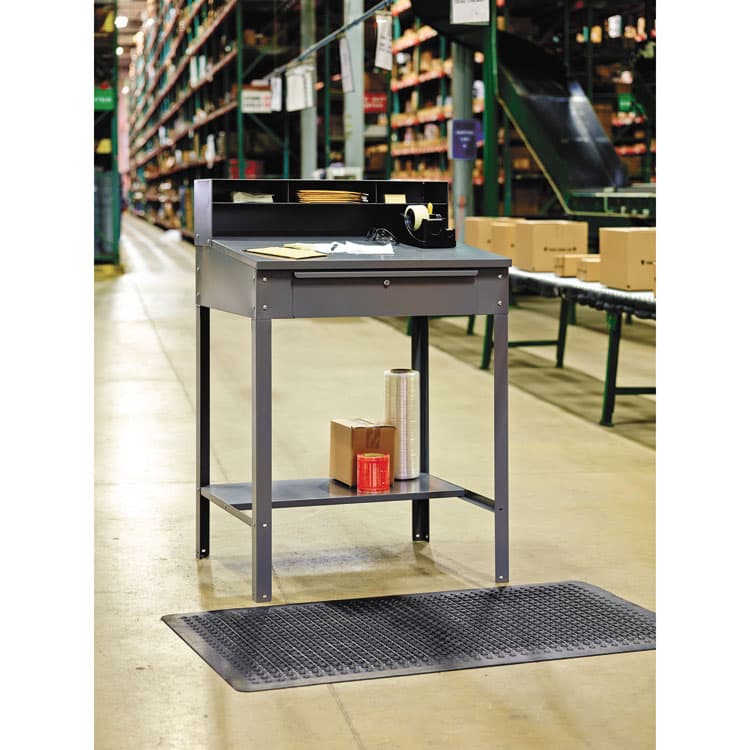 TENNSCO Open Steel Shop Desk, 34.5" x 29" x 53.75", Medium Gray (TNNSR57MG) thumbnail 2