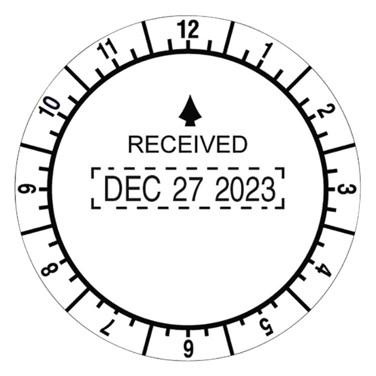 TRODAT Time and Date Received Round Stamp, Conventional, 2" Diameter (USST2910) thumbnail 2
