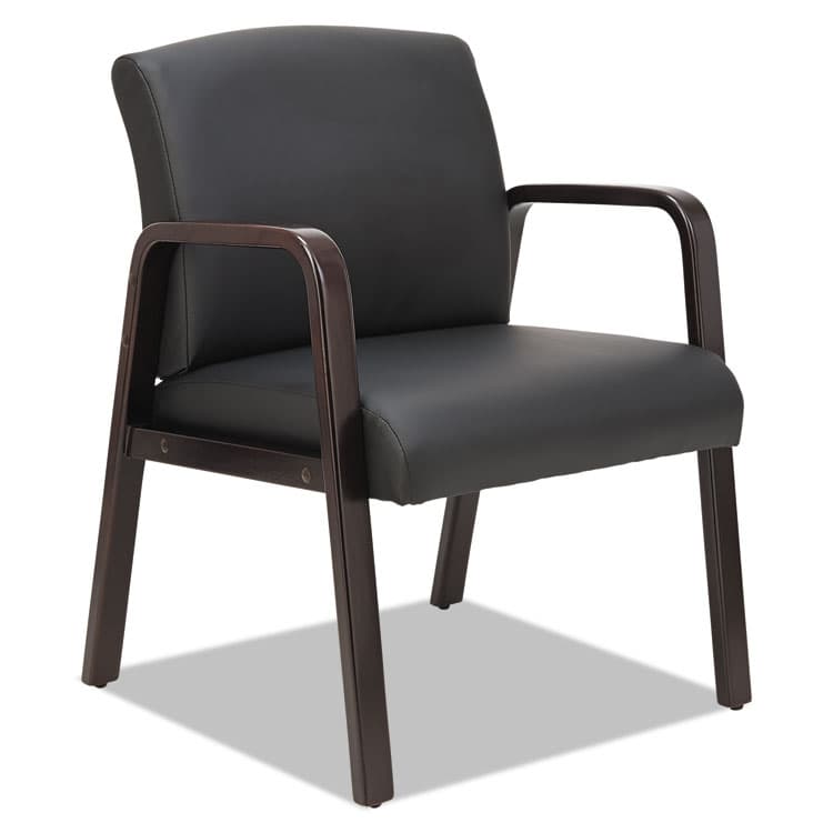 ALERA Alera Reception Lounge WL Series Guest Chair, 24.21" x 24.8" x 32.67", Black Seat, Black Back, Espresso Base (ALERL4319E)