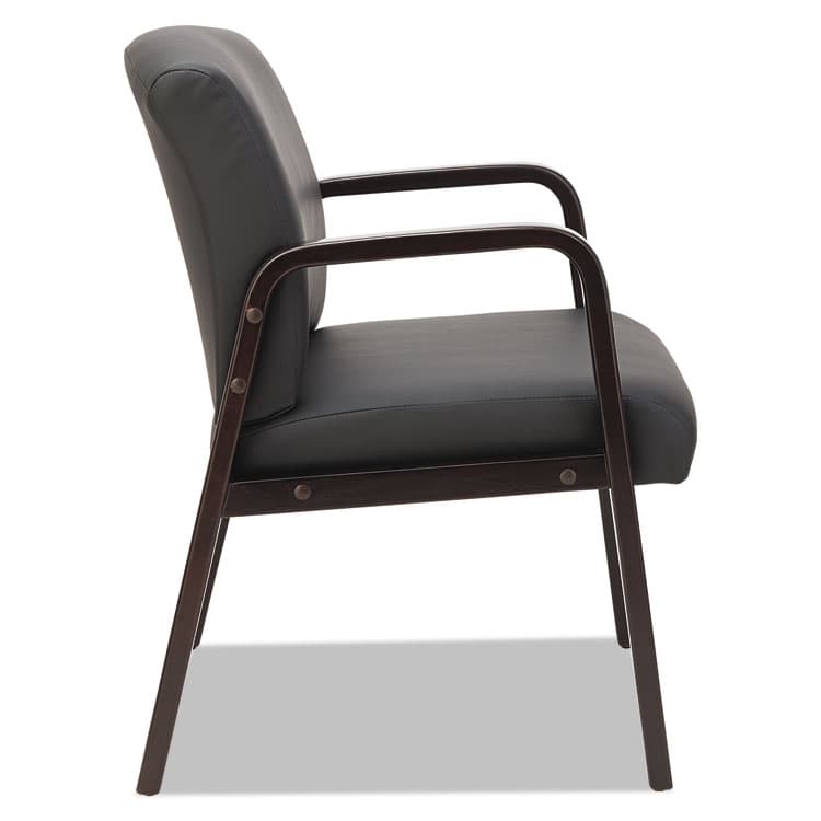 ALERA Alera Reception Lounge WL Series Guest Chair, 24.21" x 24.8" x 32.67", Black Seat, Black Back, Espresso Base (ALERL4319E) thumbnail 3