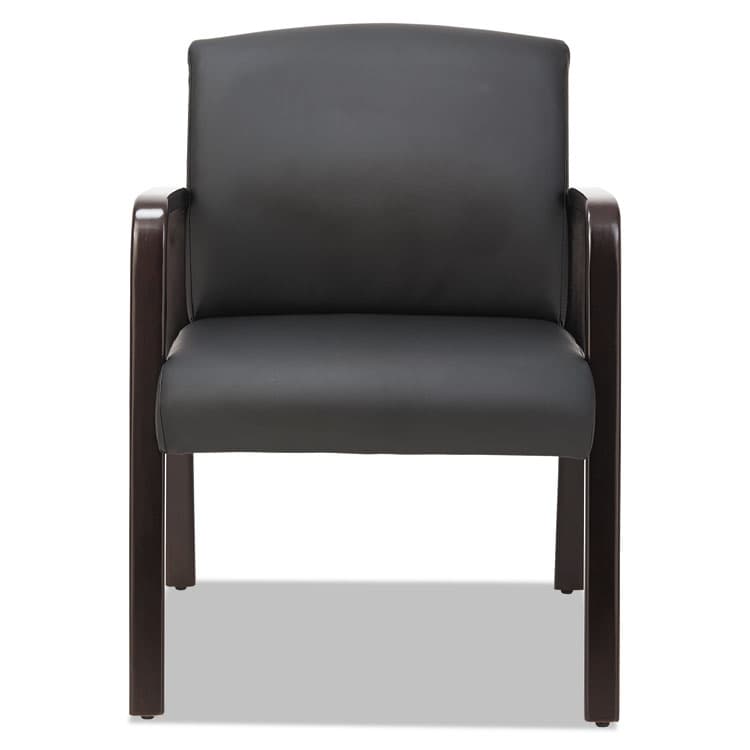 ALERA Alera Reception Lounge WL Series Guest Chair, 24.21" x 24.8" x 32.67", Black Seat, Black Back, Espresso Base (ALERL4319E) thumbnail 2