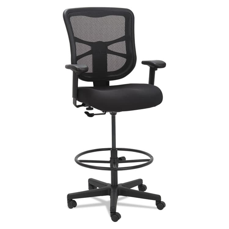 ALERA Alera Elusion Series Mesh Stool, Supports Up to 275 lb, 22.6" to 31.6" Seat Height, Black (ALEEL4614)