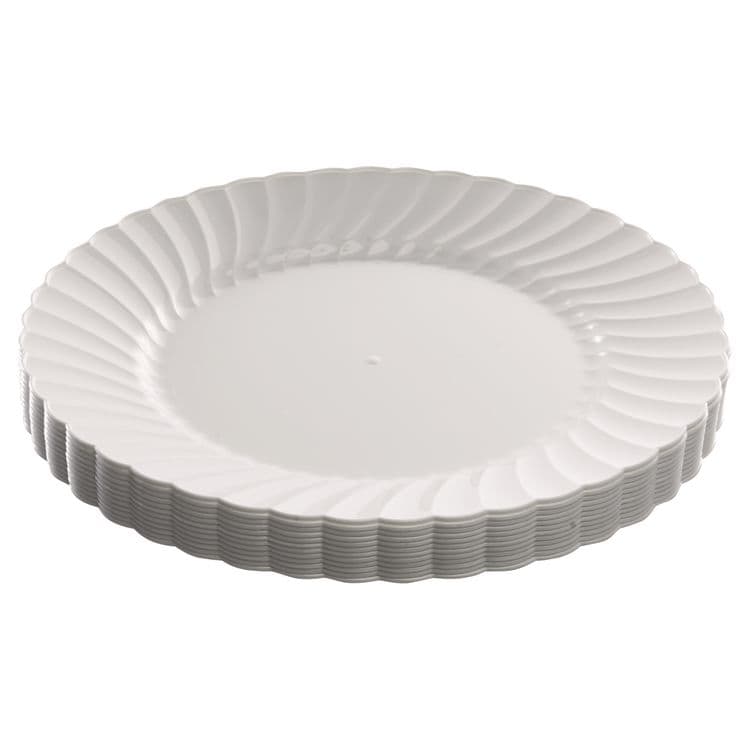 WNA, . Classicware Plastic Dinnerware, Plates, 9" dia, White, 12/Bag, 15 Bags/Carton (WNARSCW91512W)