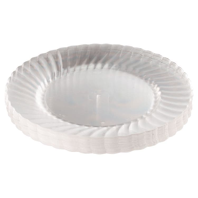 WNA, . Classicware Plastic Plates, 9" dia, Clear, 12/Pack, 15 Packs/Carton (WNARSCW91512)