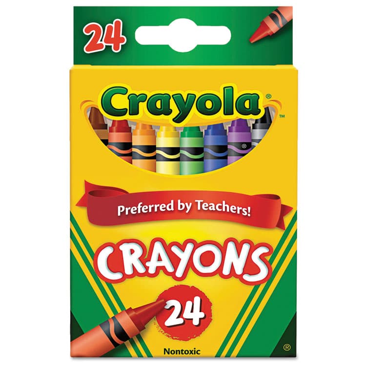 BINNEY & SMITH / CRAYOLA Classic Color Crayons, Peggable Retail Packaging, Regular Size, 0.31" x 3.63", 24 Assorted Colors, 24/Pack (CYO523024)