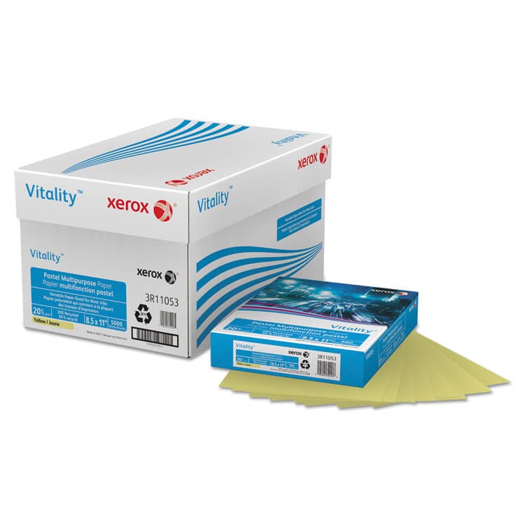 XEROX CORP. Multipurpose Pastel Colored Paper, 20 lb Bond Weight, 8.5 x 11, Yellow, 500/Ream (XER3R11053) thumbnail 2