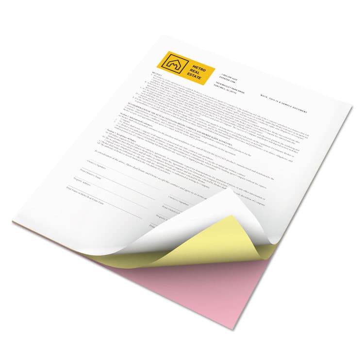 XEROX CORP. Revolution Carbonless 3-Part Paper, 8.5 x 11, Canary/Pink/White, 2,505/Carton (XER3R12426) thumbnail 3