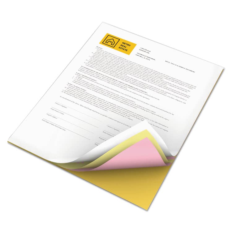 XEROX CORP. Revolution Carbonless 4-Part Paper, 8.5 x 11, White/Canary/Pink/Goldenrod, 5,000/Carton (XER3R12430) thumbnail 3