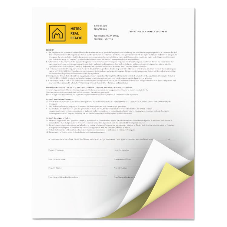 XEROX CORP. Revolution Carbonless 3-Part Paper, 8.5 x 11, Canary/Pink/White, 2,505/Carton (XER3R12426) thumbnail 2