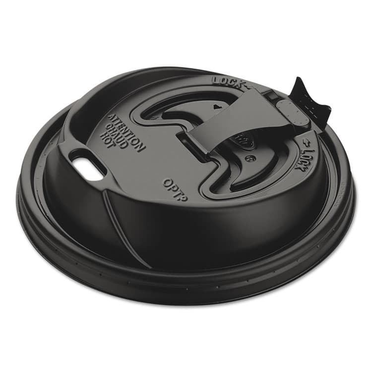 DART Optima Reclosable Lids for Hot Paper Cups, Fits 10 oz to 24 oz Hot Cups, Plastic, Black, 1,000/Carton (SCCOPT316B) thumbnail 3