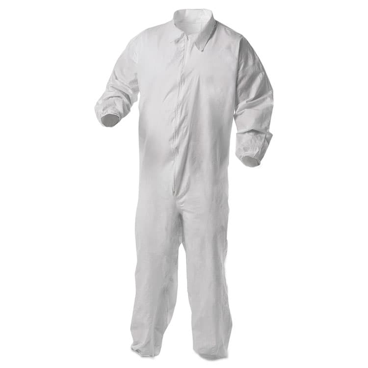 KIMBERLY-CLARK PROFESSIONAL A35 Liquid and Particle Protection Coveralls, Zipper Front, Elastic Wrists and Ankles, X-Large, White, 25/Carton (ANS38929)