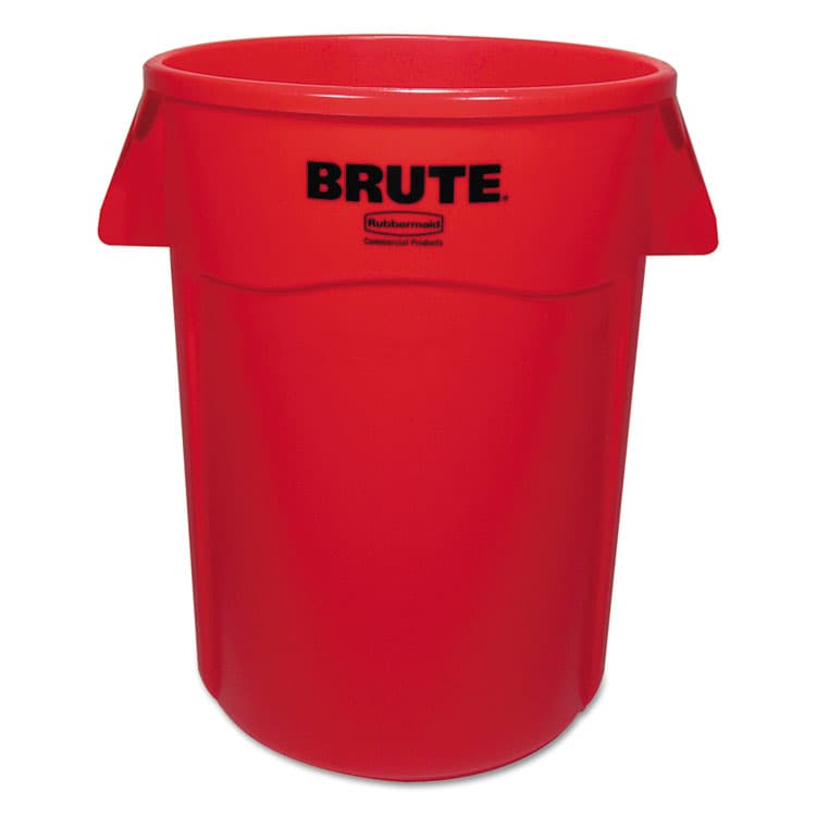 RUBBERMAID COMMERCIAL PROD. Vented Round Brute Container, 44 gal, Plastic, Red (RCP264360REDEA) thumbnail 2