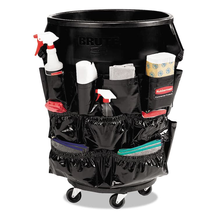 RUBBERMAID COMMERCIAL PROD. Brute Caddy Bag, 12 Compartments, Black, 6/Carton (RCP1867533CT)