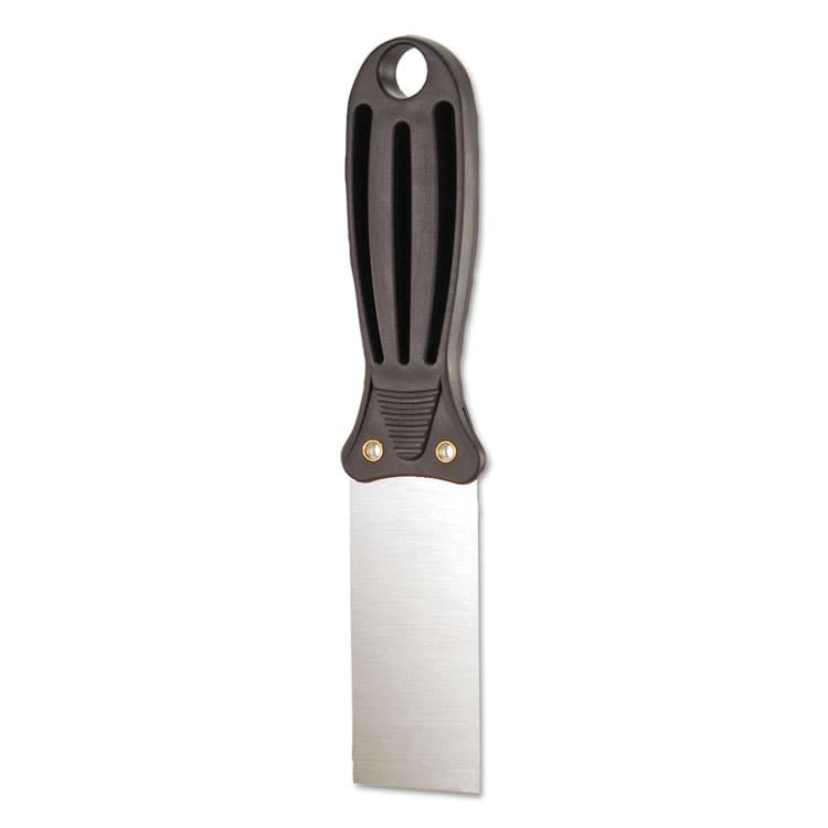 TOLCO CORPORATION Putty Knife, 1.5" Wide, Carbon Steel Blade, Flexible Handle, Black/Silver, 24/Carton (TOC280106)