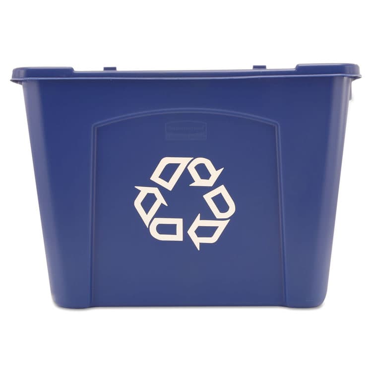 RUBBERMAID COMMERCIAL PROD. Stacking Recycle Bin, 14 gal, Polyethylene, Blue (RCP571473BE)