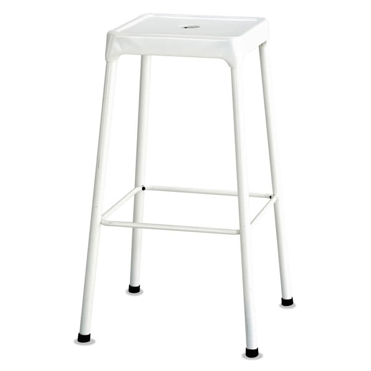 SAFCO PRODUCTS Bar-Height Steel Stool, Backless, Supports Up to 250 lb, 29" Seat Height, White (SAF6606WH) thumbnail 2