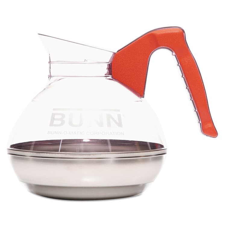 BUNN-O-MATIC Easy Pour Decanter, 64 oz, Orange Handle (BUN6101)